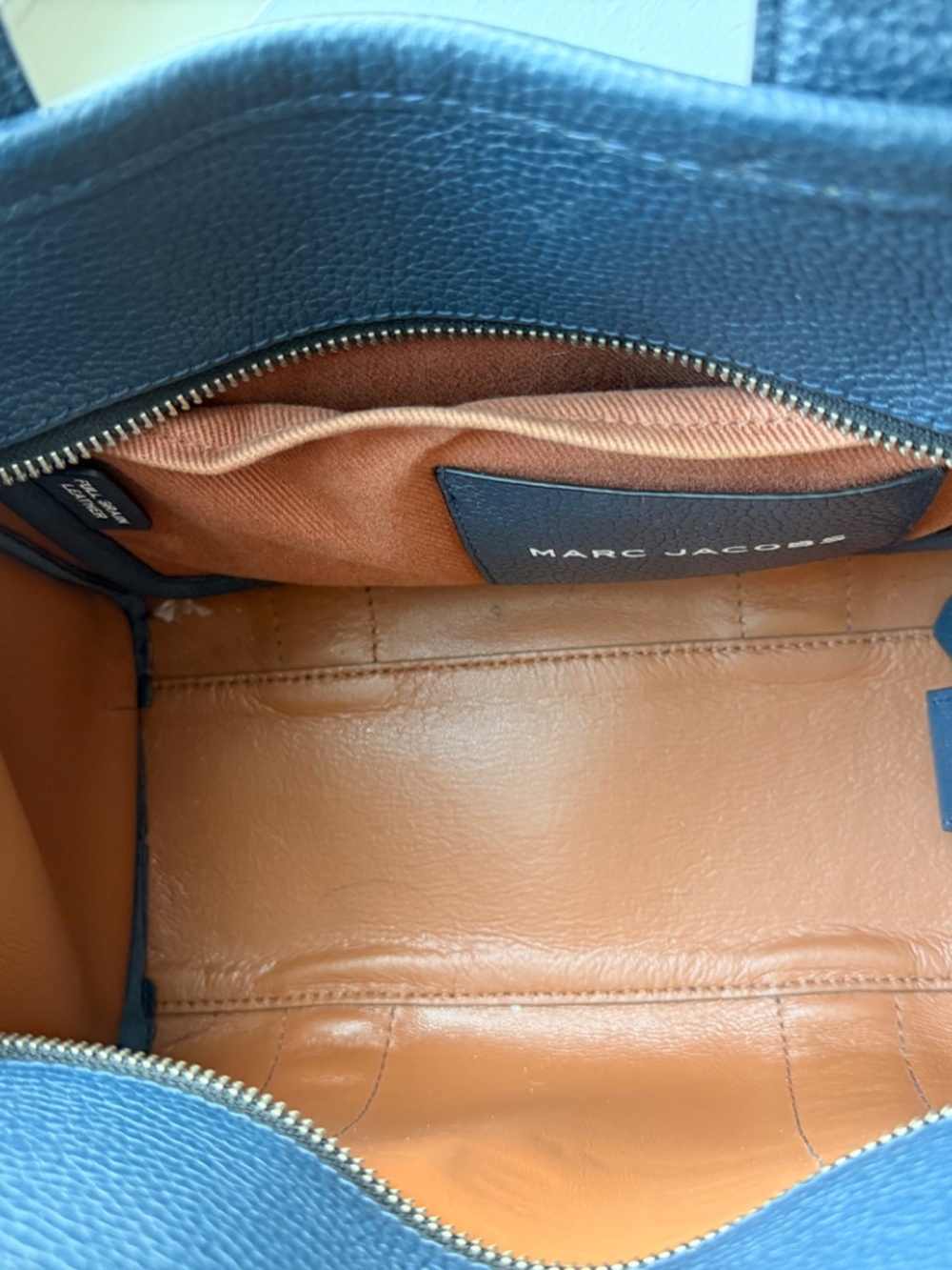 Marc Jacobs Navy Pebbled Leather Tote with Removable Strap - Picture 5 of 5
